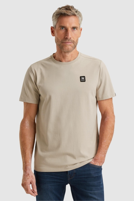 Vanguard beige heren t-shirt | Model vooraanzicht