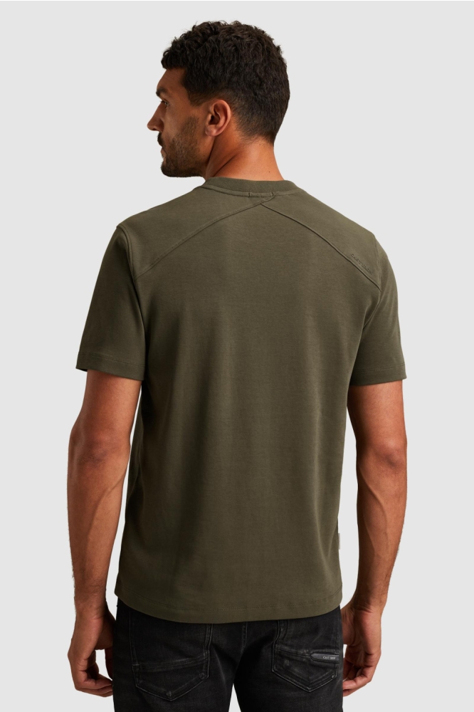 Cast Iron groene heren t-shirt | Model achteraanzicht