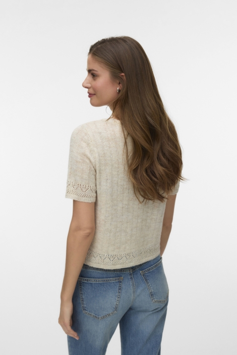 Vero Moda beige dames vest | Model achteraanzicht