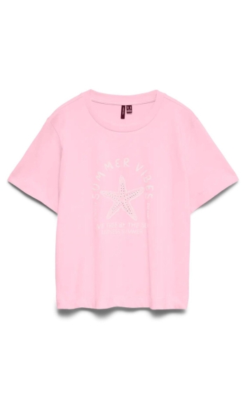 VMPALMA METTE SS TOP BOX JRS 10343547 PINK A BOO/STARFISH