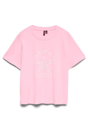 Vero Moda T-shirt VMPALMA METTE SS TOP BOX JRS 10343547 PINK A BOO/STARFISH