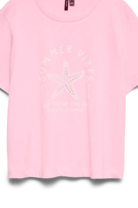 Vero Moda roze dames t-shirt | Close up