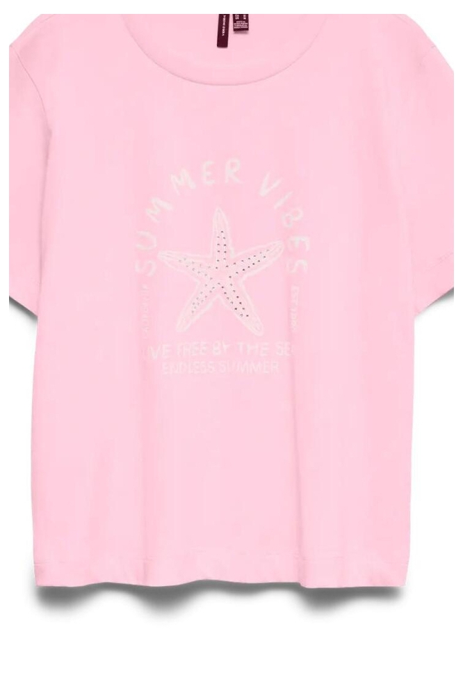 Vero Moda roze dames t-shirt | Close up