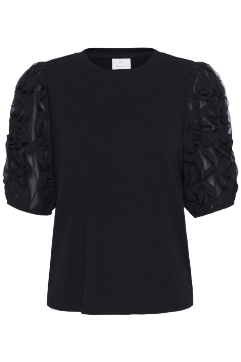 Kaffe zwarte dames t-shirt | Vooraanzicht