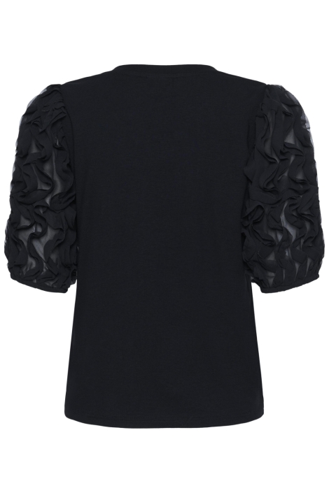 Kaffe zwarte dames t-shirt | Achteraanzicht