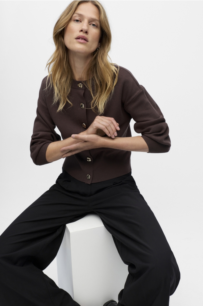 Object bruine dames vest | Model vooraanzicht