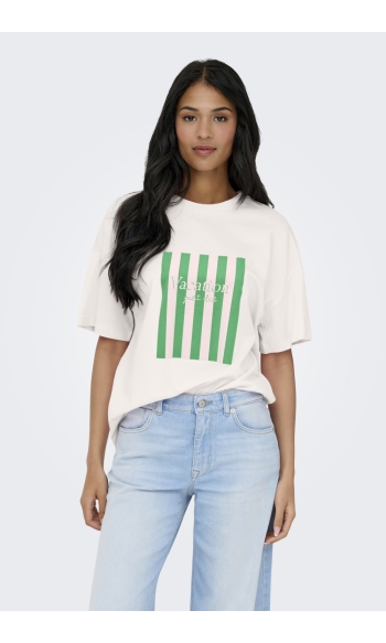 JDYCARLA S/S OVERSIZE T-SHIRT JRS 15356228 CLOUD DANCER/VACATION
