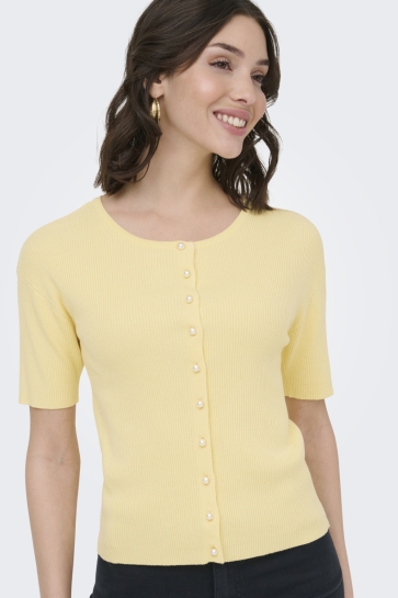 Jacqueline de Yong Vest JDYGABY 2/4 O-NECK PEARL CARDIGAN KNT 15369786 Double Cream