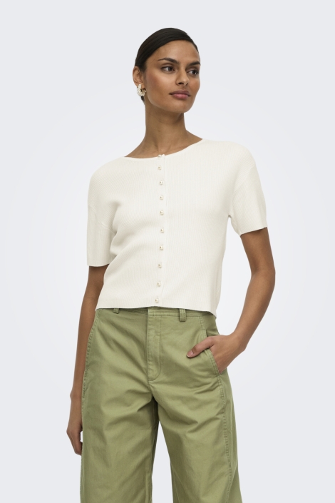 Jacqueline de Yong witte dames vest | Model vooraanzicht