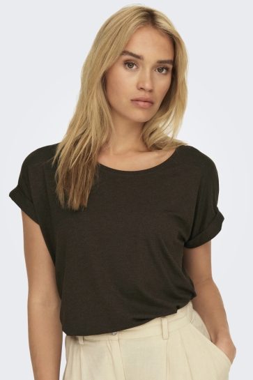 Only T-shirt ONLMOSTER S/S O-NECK TOP NOOS JRS 15106662 Demitasse