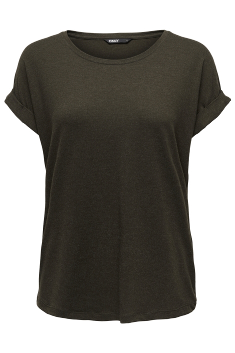 Only bruine dames t-shirt | Vooraanzicht