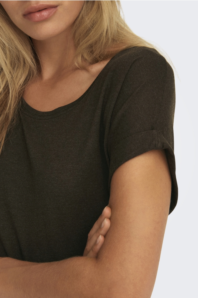 Only bruine dames t-shirt | Close up