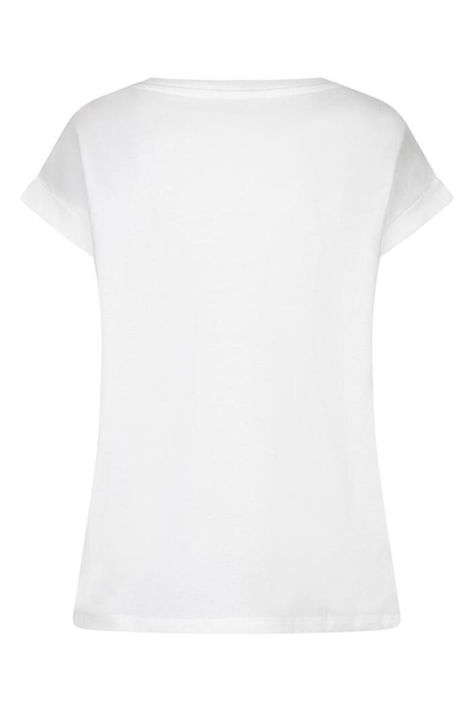 EsQualo witte dames t-shirt | Achteraanzicht