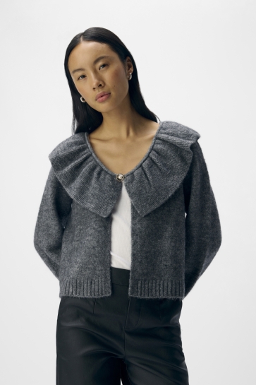 Object Vest OBJDENISI L/S LO KNIT CARDIGAN NOOS 23047269 Medium Grey Melange
