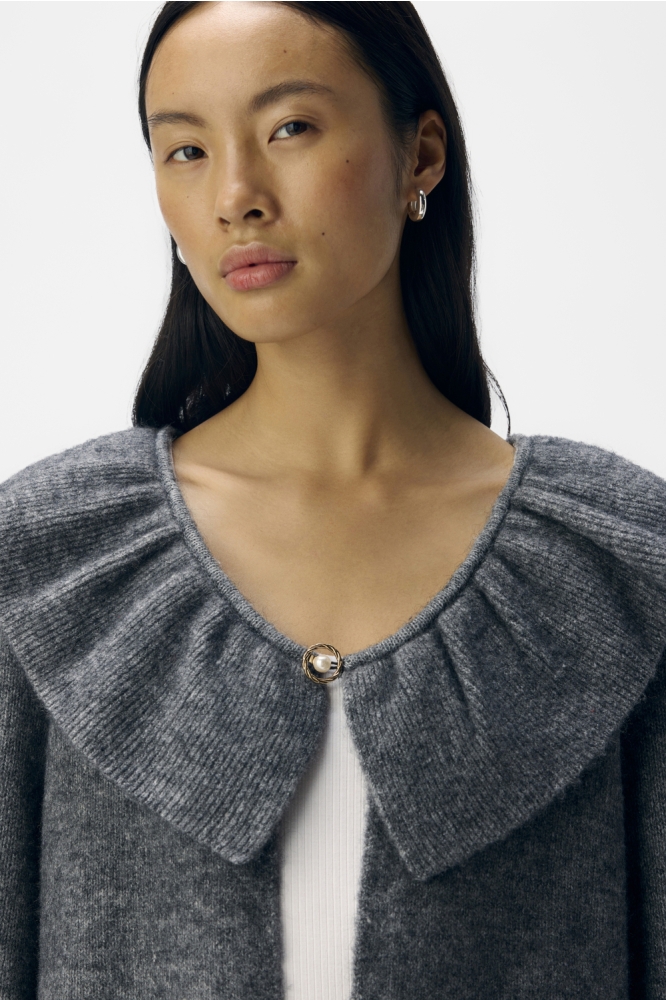 Object grijze dames vest | Close up