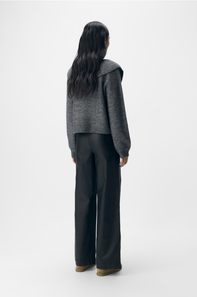 Object grijze dames vest | Model achteraanzicht