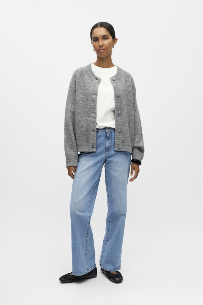 Object grijze dames vest | Model vooraanzicht