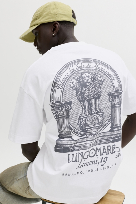 Jack & Jones witte heren t-shirt | Model achteraanzicht