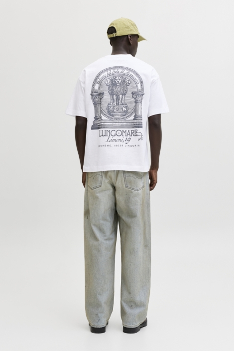 Jack & Jones witte heren t-shirt | Model achteraanzicht