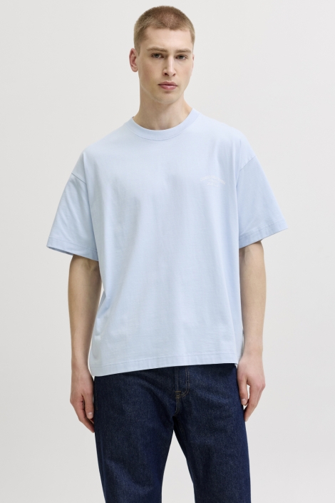 Jack & Jones blauwe heren t-shirt | Model vooraanzicht