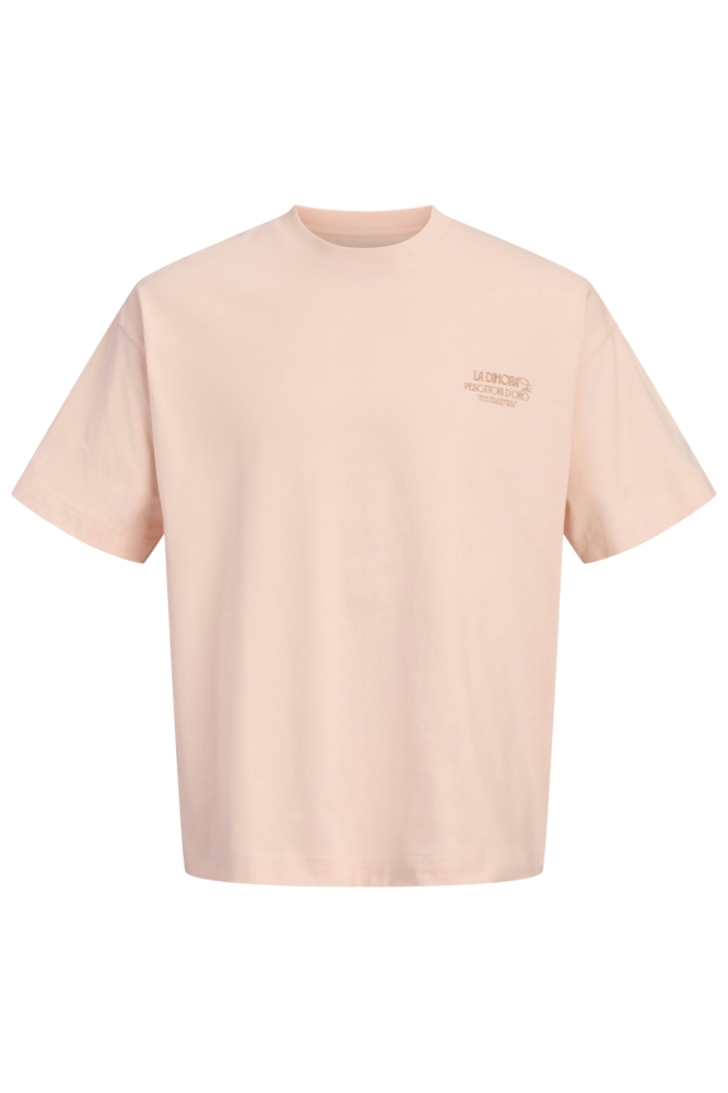 Jack & Jones roze heren t-shirt | Vooraanzicht