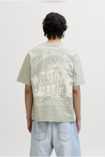 Jack & Jones T-shirt JORCOTEDAZUR MONO BACK TEE SS CN LN 12303536 SEAGRASS