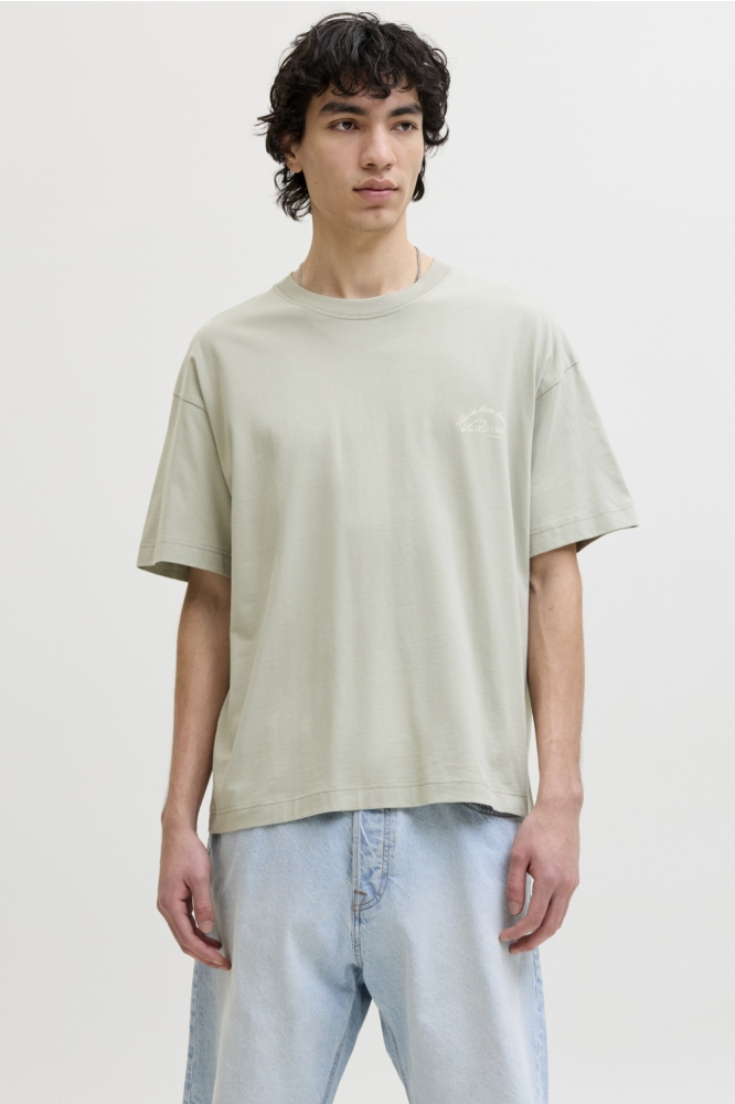 Jack & Jones groene heren t-shirt | Model vooraanzicht