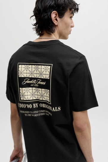 Jack & Jones T-shirt JORCASSIS AOP ELEMENT TEE SS CN 12295061 BLACK