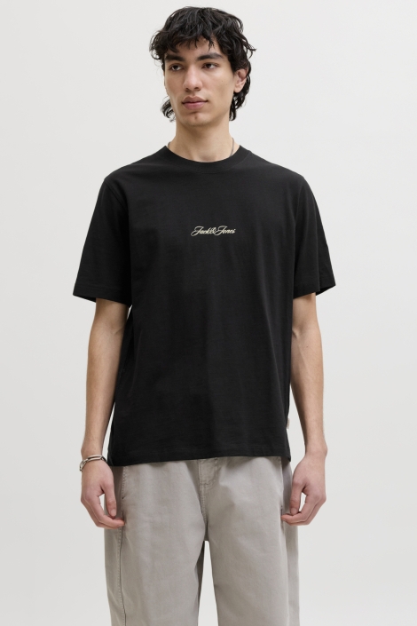 Jack & Jones zwarte heren t-shirt | Model vooraanzicht