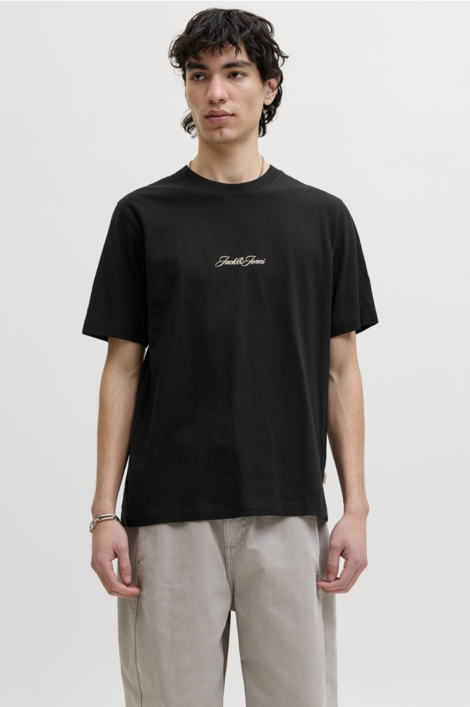 Jack & Jones zwarte heren t-shirt | Model vooraanzicht