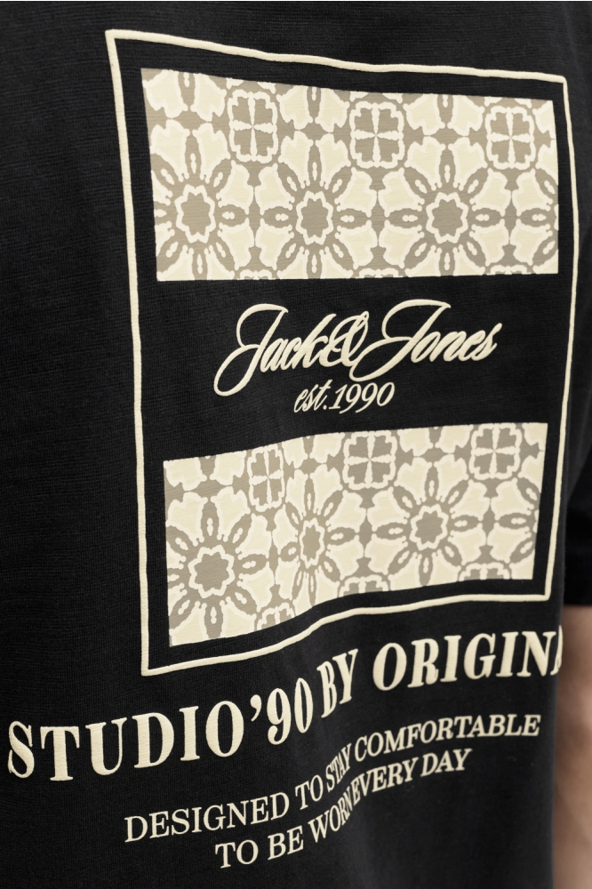 Jack & Jones zwarte heren t-shirt | Close up