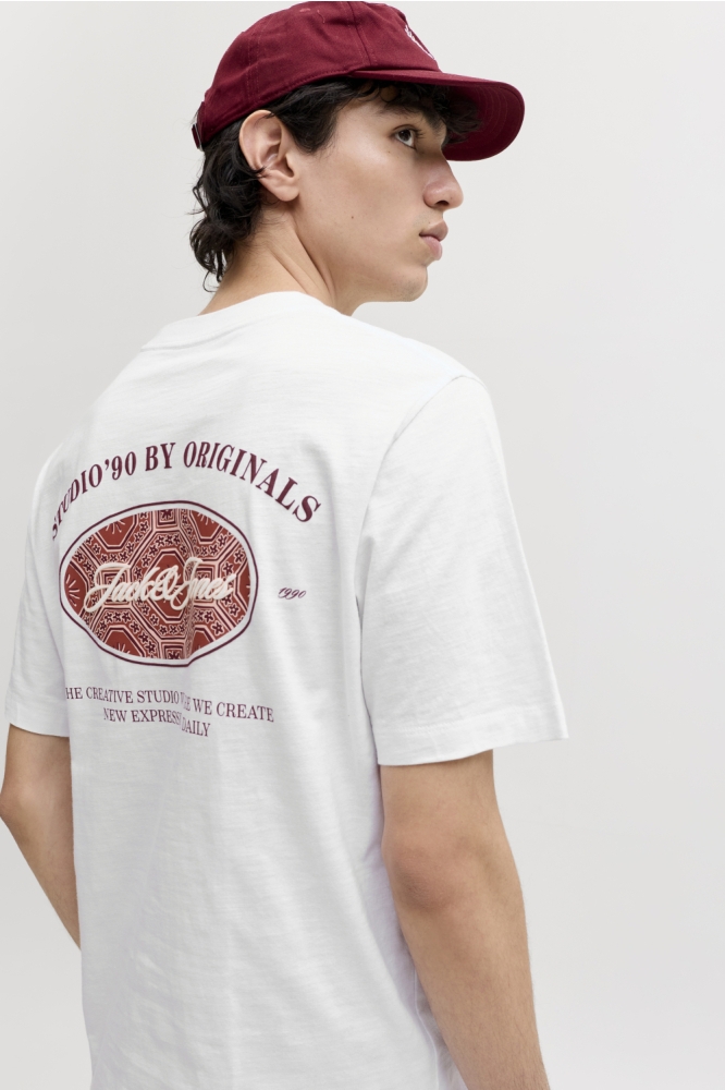 Jack & Jones witte heren t-shirt | Model achteraanzicht