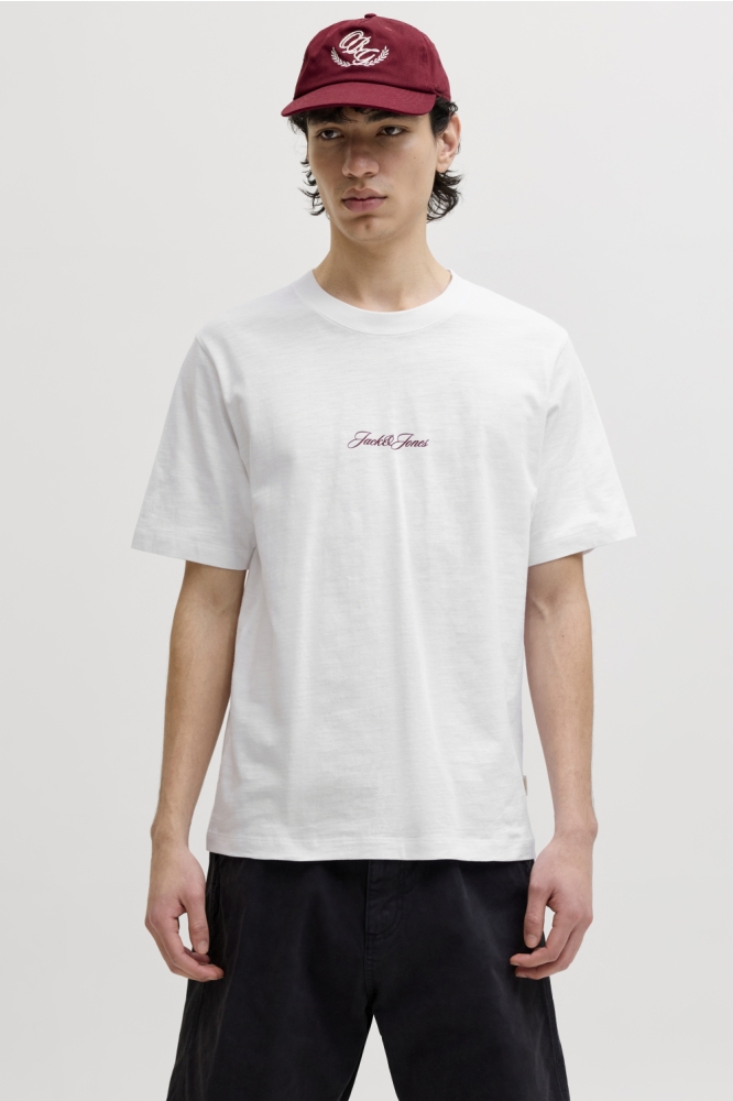 Jack & Jones witte heren t-shirt | Model vooraanzicht