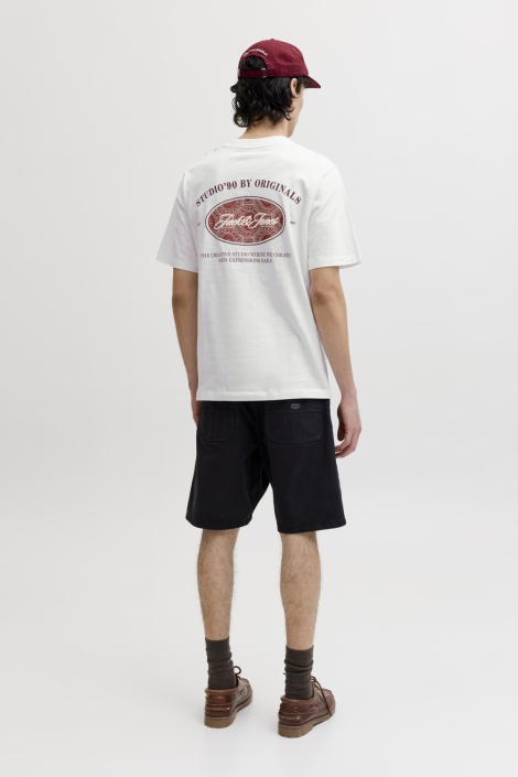 Jack & Jones witte heren t-shirt | Model achteraanzicht