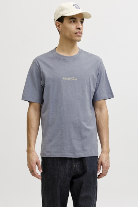 Jack & Jones blauwe heren t-shirt | Model vooraanzicht