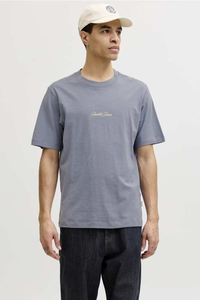 Jack & Jones blauwe heren t-shirt | Model vooraanzicht