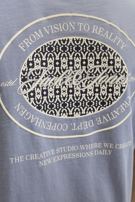 Jack & Jones blauwe heren t-shirt | Close up