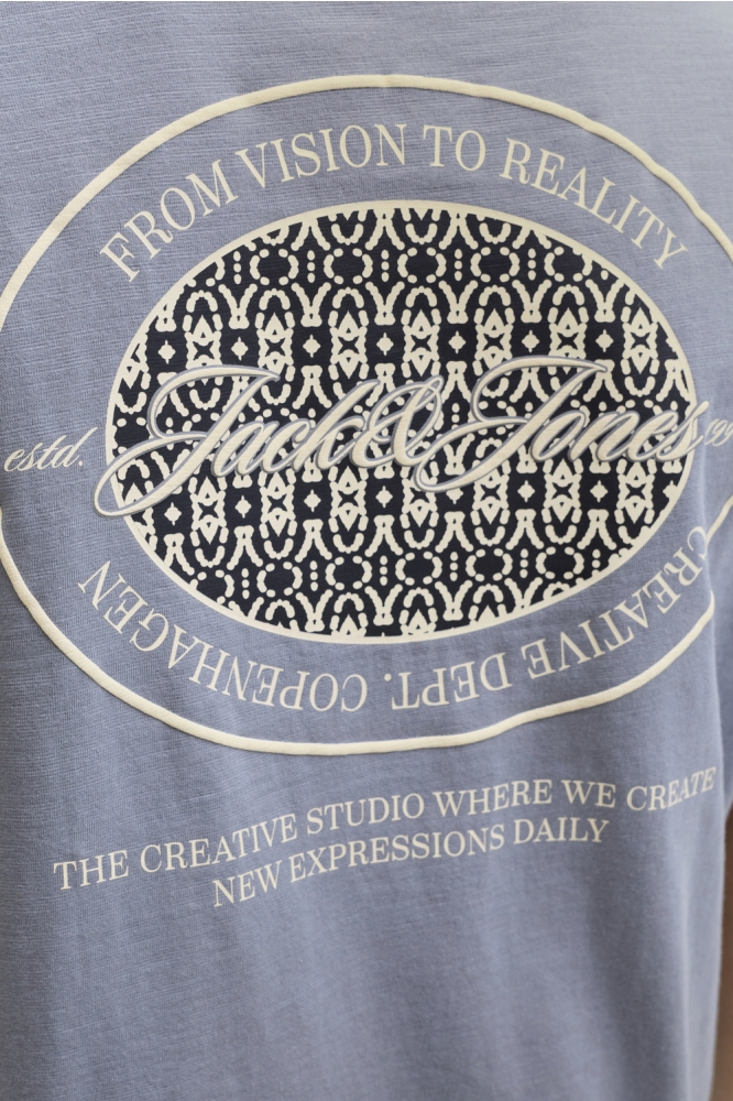 Jack & Jones blauwe heren t-shirt | Close up