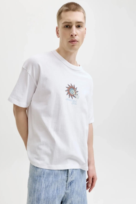 Jack & Jones witte heren t-shirt | Model vooraanzicht