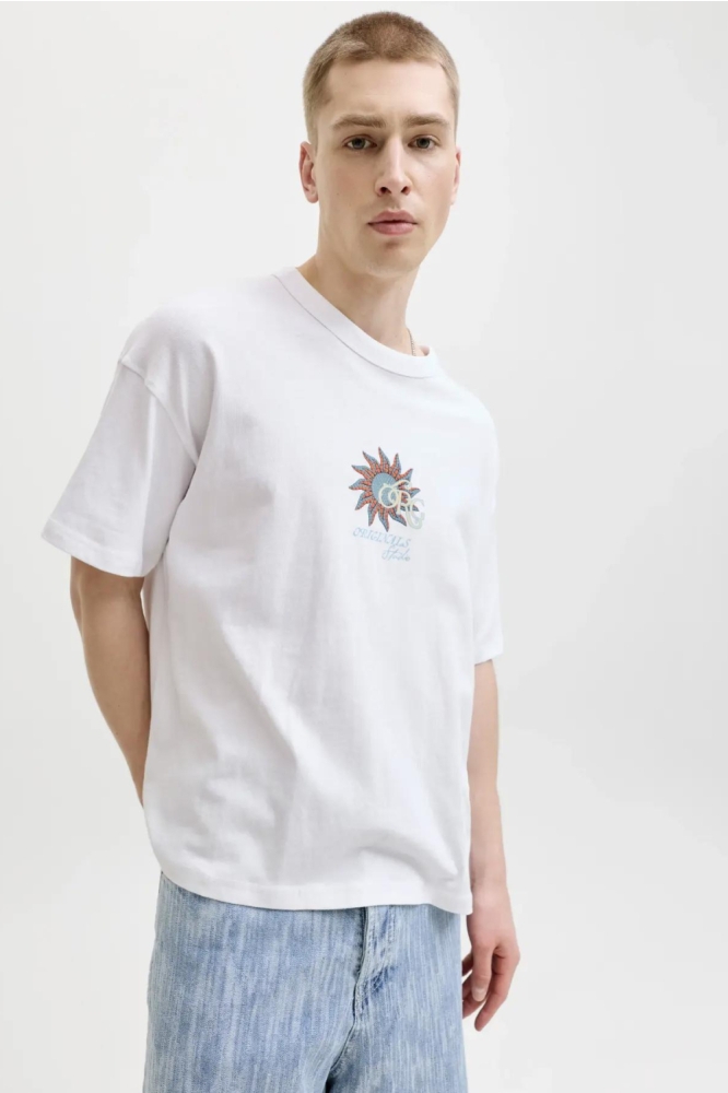 Jack & Jones witte heren t-shirt | Model vooraanzicht
