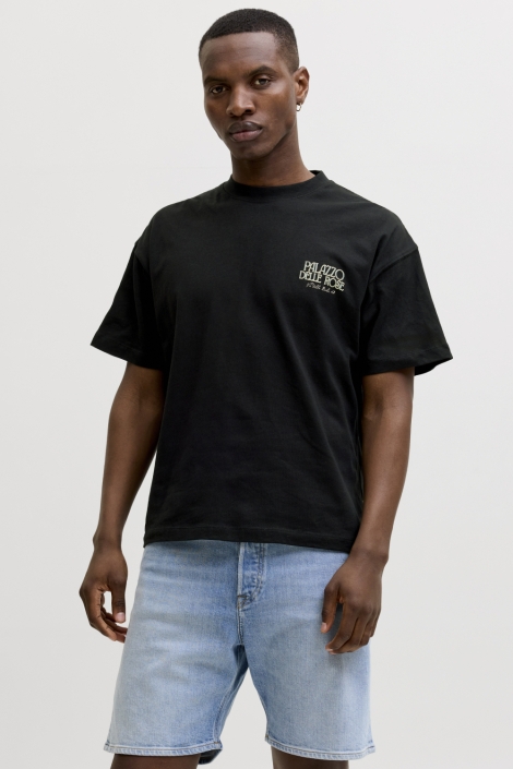 Jack & Jones zwarte heren t-shirt | Model vooraanzicht