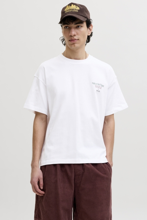 Jack & Jones witte heren t-shirt | Model vooraanzicht