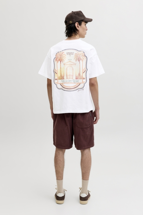 Jack & Jones witte heren t-shirt | Model achteraanzicht