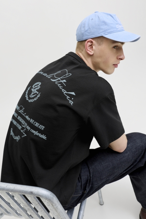 Jack & Jones zwarte heren t-shirt | Model