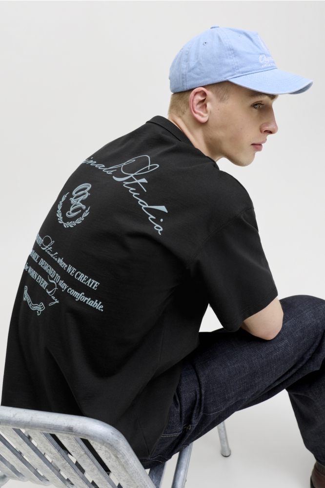 Jack & Jones zwarte heren t-shirt | Model