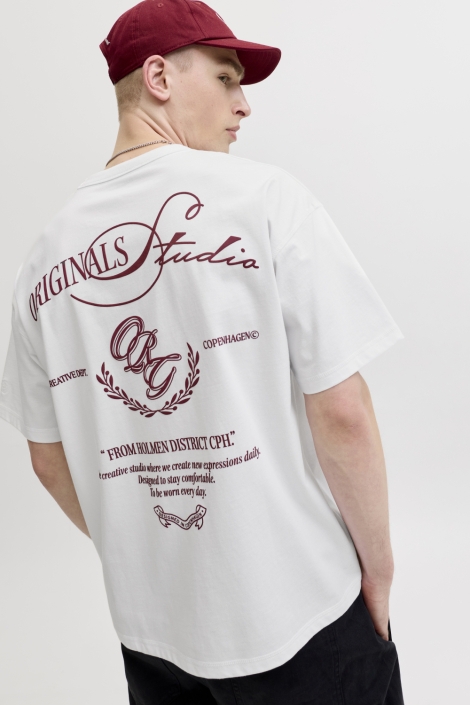Jack & Jones witte heren t-shirt | Model achteraanzicht