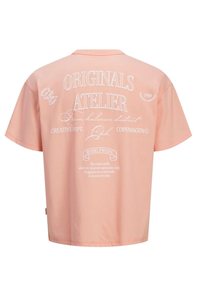 Jack & Jones oranje heren t-shirt | Achteraanzicht