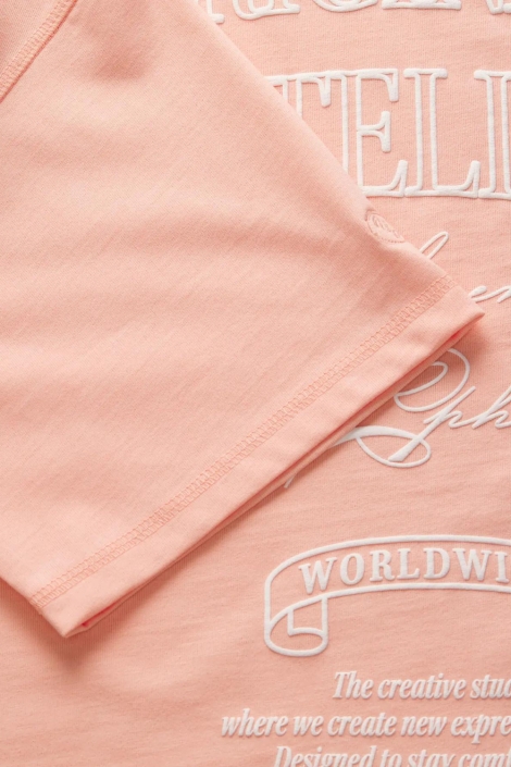 Jack & Jones oranje heren t-shirt | Close up