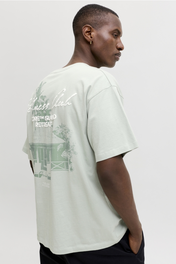Jack & Jones groene heren t-shirt | Model achteraanzicht