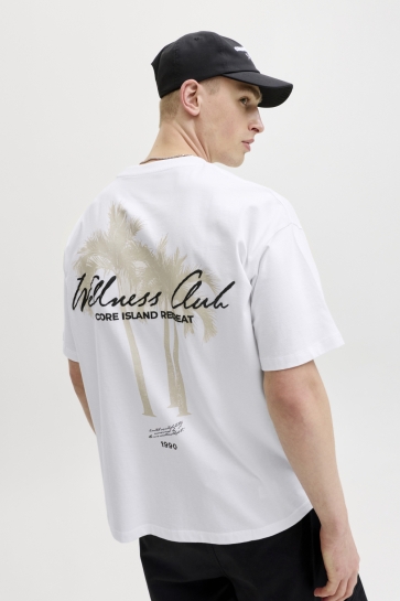 Jack & Jones jcoeterna script back print tee ss Wit